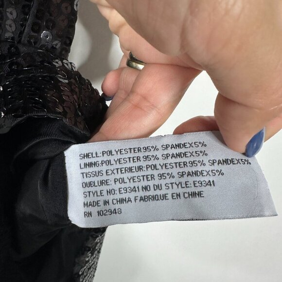 2/$24 tulle Sequin Mini Slip Dress Little Black Dress XL #A0228 TRB2 - Picture 7 of 8